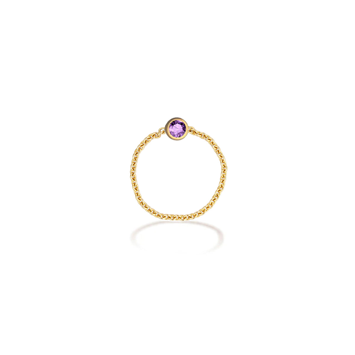 TO ME, FROM ME.】二月誕生石紫水晶軟鍊戒指｜Amethyst Chain