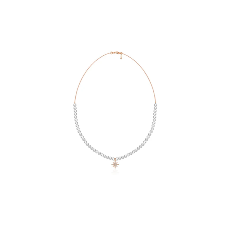 ·【BUBBLE TEA】Bourbon Pearl Necklace 18K Gold