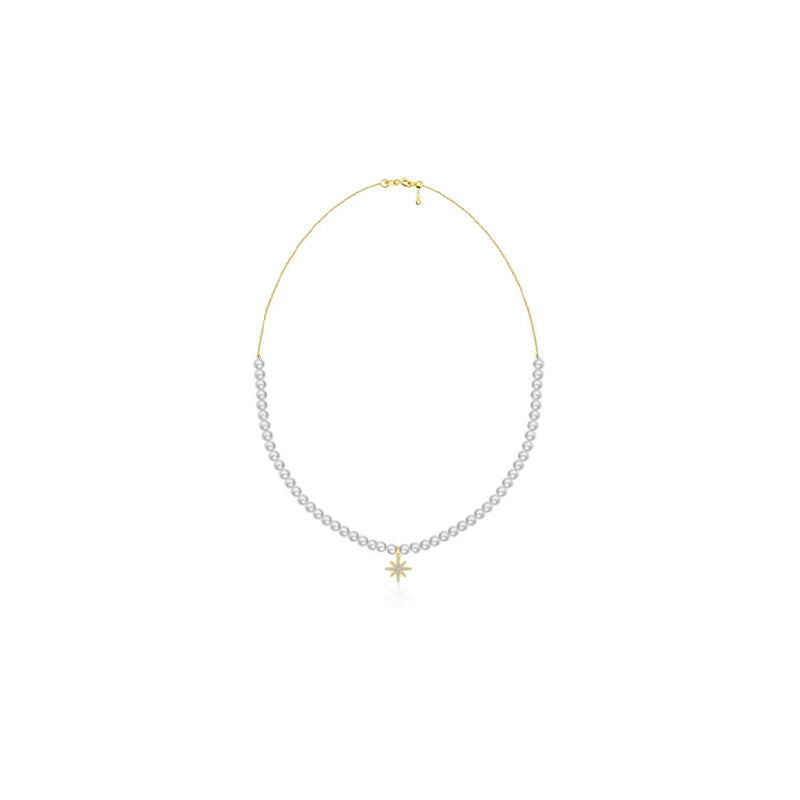 ·【BUBBLE TEA】Bourbon Pearl Necklace 18K Gold