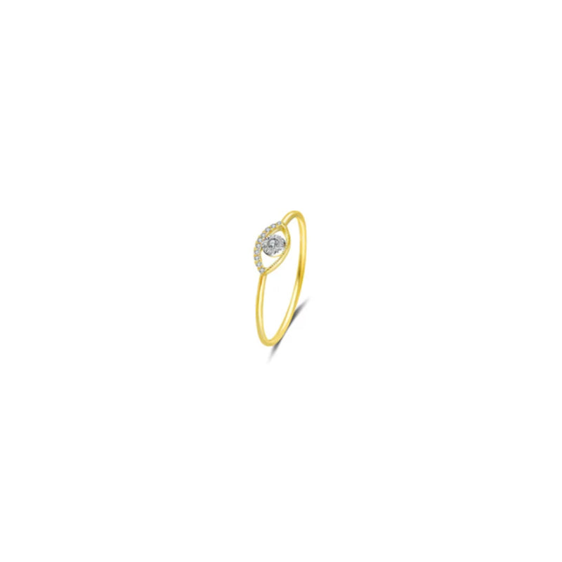 【LOVELY EYE LASHES】Winky Eye Diamond Ring 18K Gold