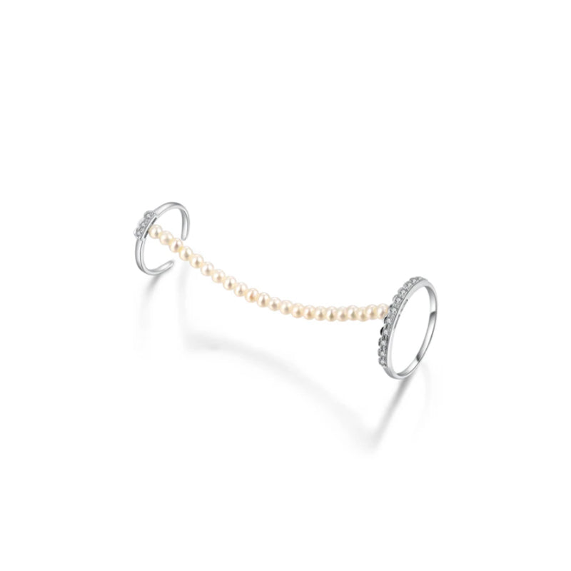 【BUBBLE TEA】Miss YH Diamond Pearl Ring 18K Gold