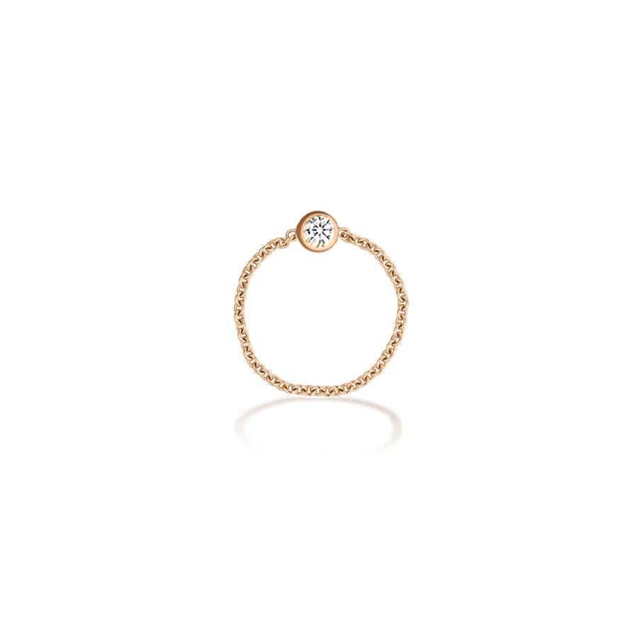 【TO ME, FROM ME】Diamond Chain Ring 18K Gold April Birthstone