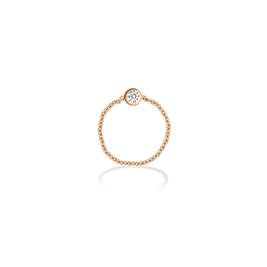 【TO ME, FROM ME.】Diamond Chain Ring 18K Gold April Birthstone