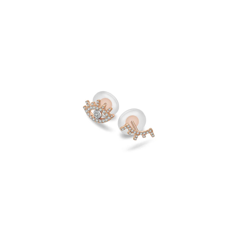 【LOVELY EYE LASHES】Winky Eyes Diamond Earring 18K Gold