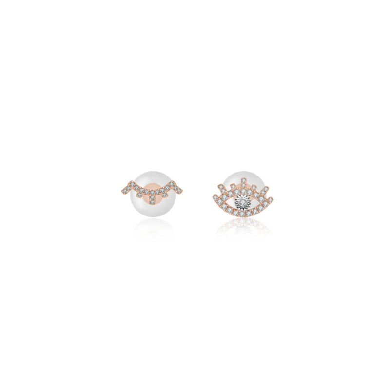 【LOVELY EYE LASHES】Winky Eyes Diamond Earring 18K Gold