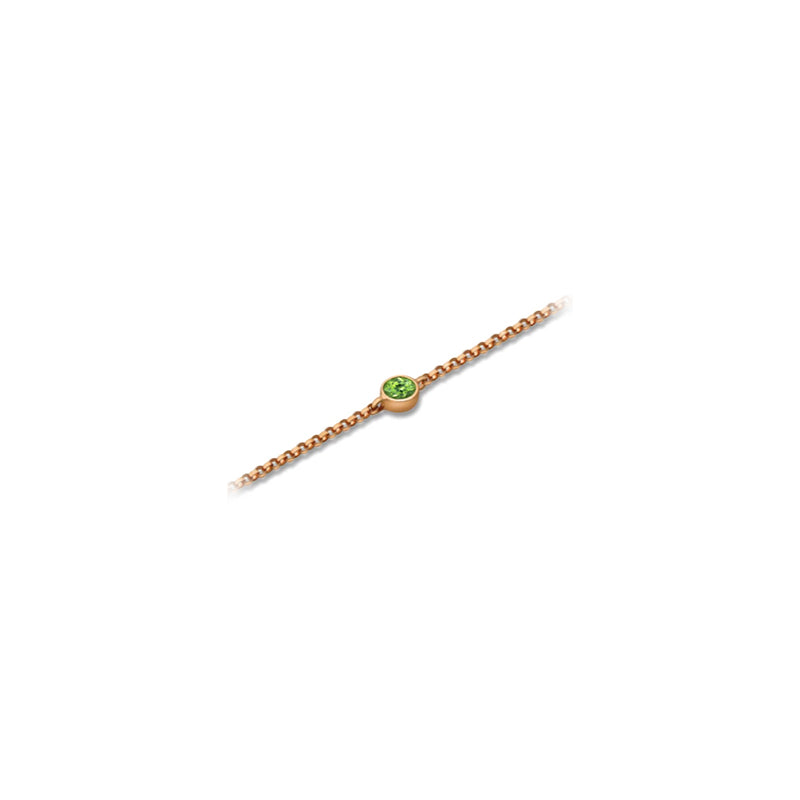 【TO ME, FROM ME】Peridot Bracelet 18K Gold Aug. Birthstone