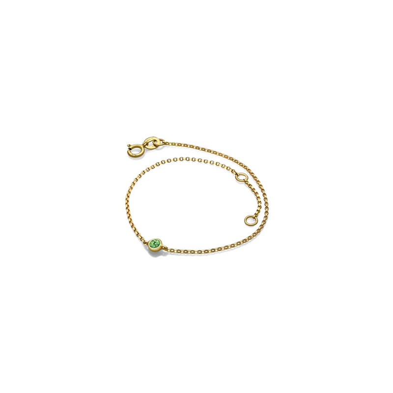 【TO ME, FROM ME】Peridot Bracelet 18K Gold Aug. Birthstone
