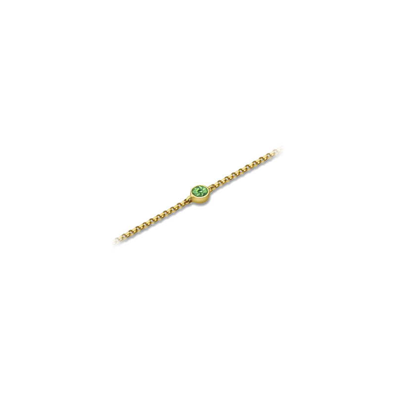 【TO ME, FROM ME.】Peridot Bracelet 18K Gold Aug. Birthstone