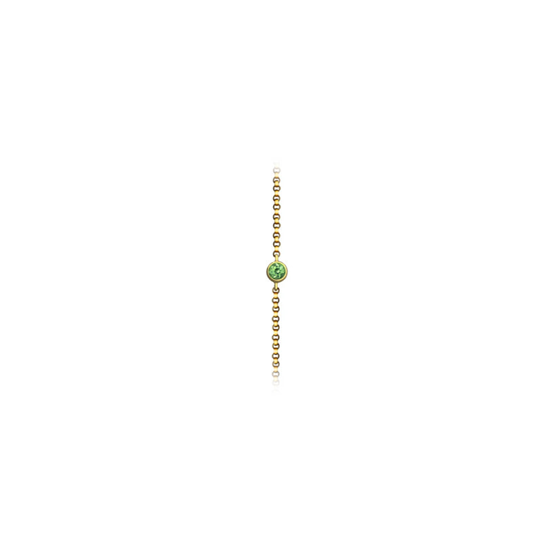 【TO ME, FROM ME.】Peridot Bracelet 18K Gold Aug. Birthstone