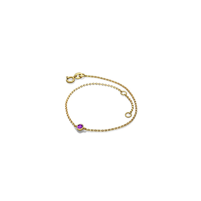 -【TO ME, FROM ME.】Amethyst Bracelet 18K Gold Feb. Birthstone