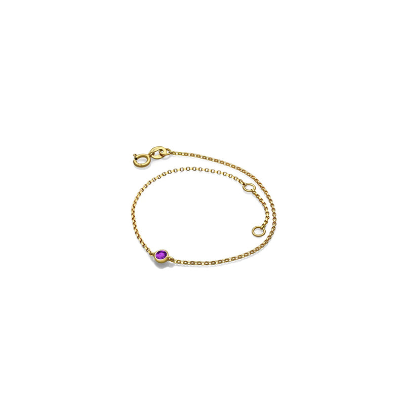 【TO ME, FROM ME.】Amethyst Bracelet 18K Gold Feb. Birthstone