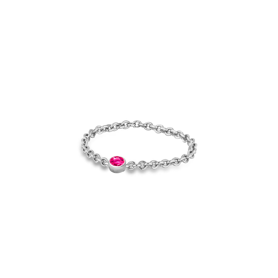 【TO ME, FROM ME】Tourmaline Chain Ring 18K Gold Oct. Birthstone