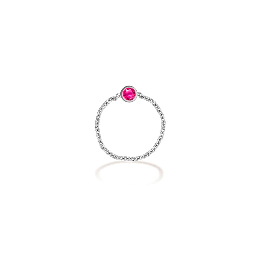 -【TO ME, FROM ME.】Tourmaline Chain Ring 18K Gold Oct. Birthstone