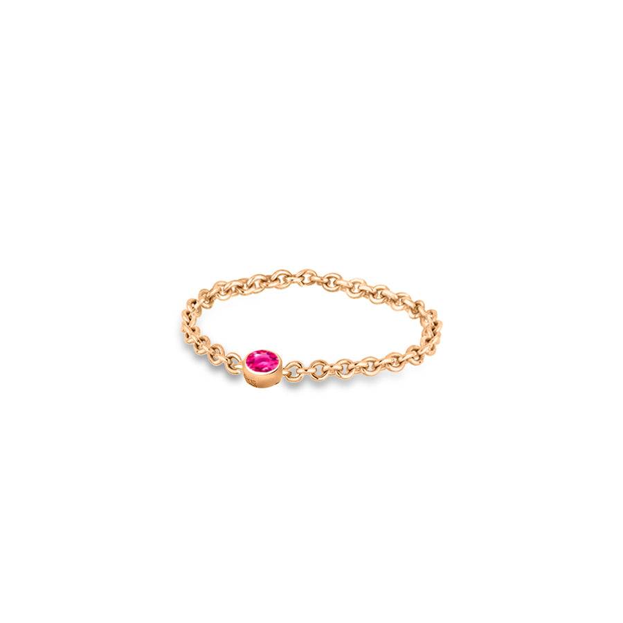【TO ME, FROM ME】Tourmaline Chain Ring 18K Gold Oct. Birthstone