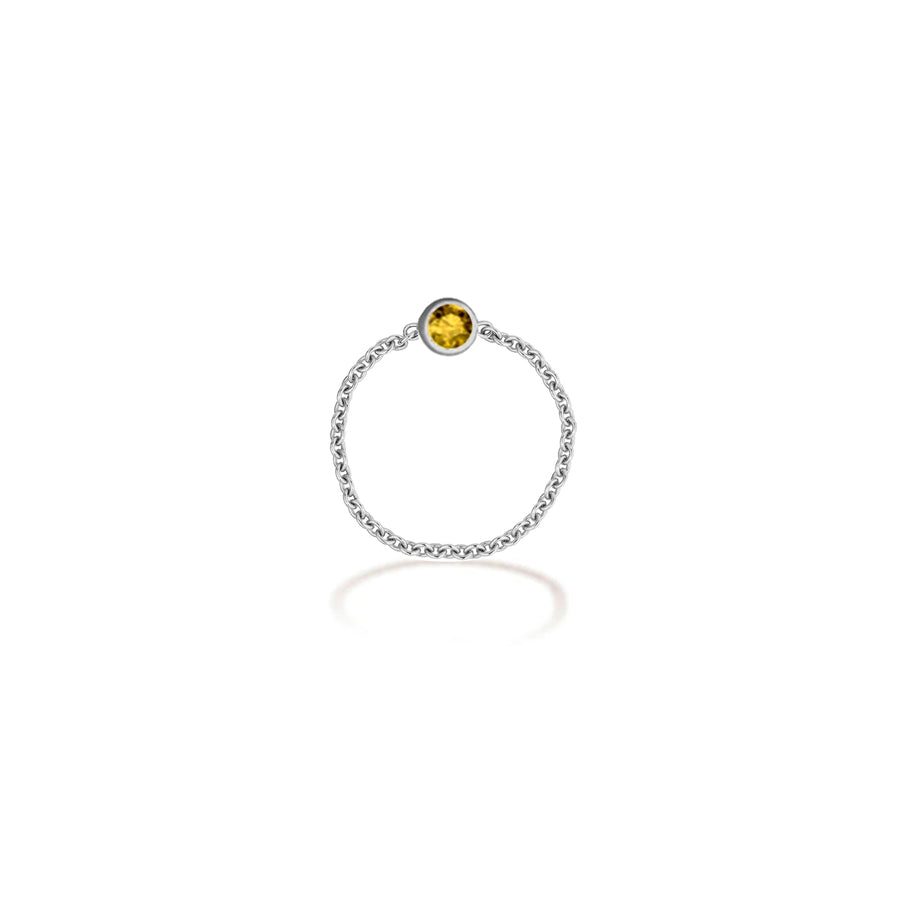 【TO ME, FROM ME】Citrine Chain Ring 18K Gold Nov. Birthstone