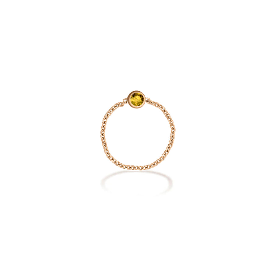 -【TO ME, FROM ME.】Citrine Chain Ring 18K Gold Nov. Birthstone