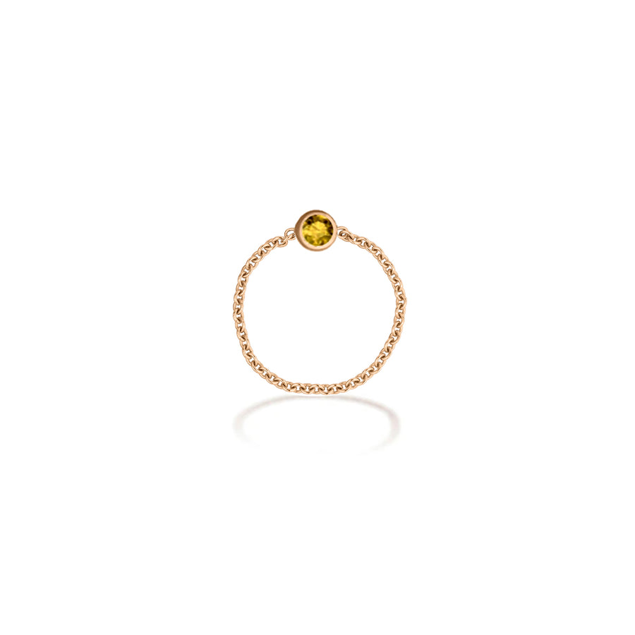 【TO ME, FROM ME.】Citrine Chain Ring 18K Gold Nov. Birthstone