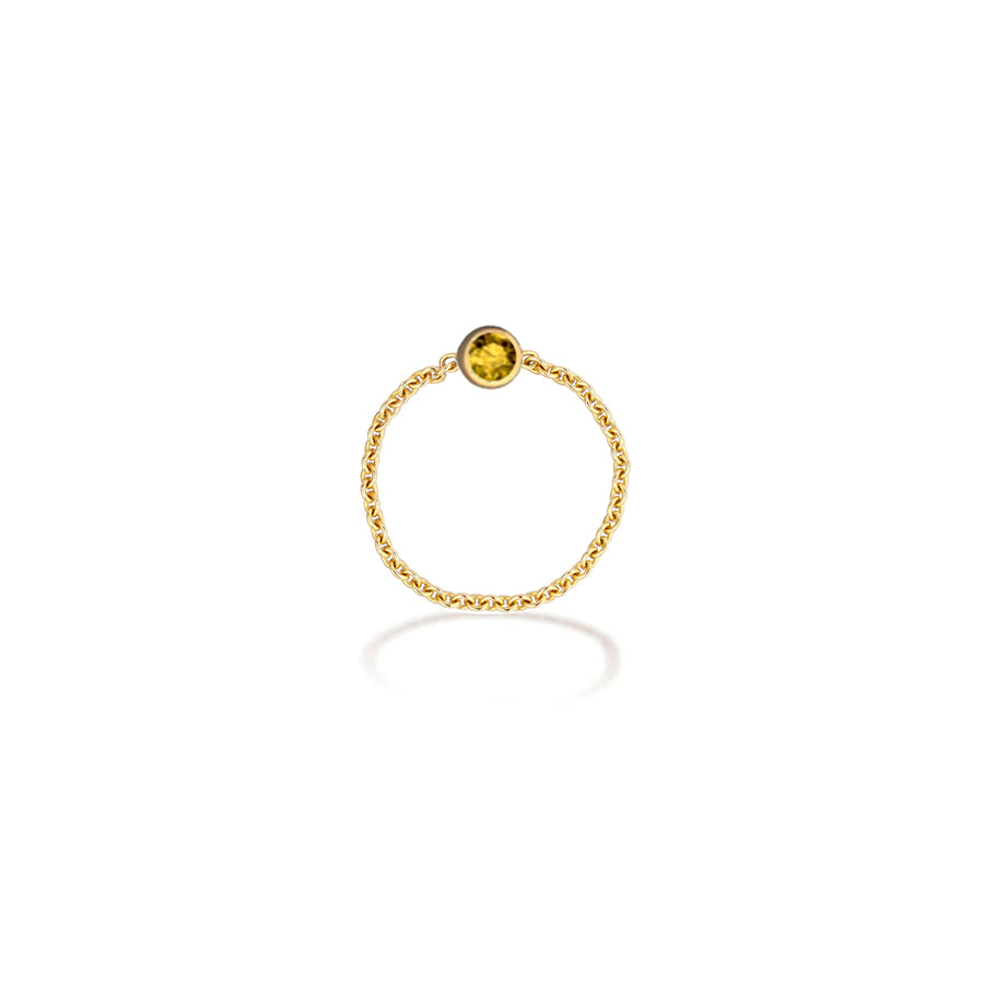 -【TO ME, FROM ME.】Citrine Chain Ring 18K Gold Nov. Birthstone