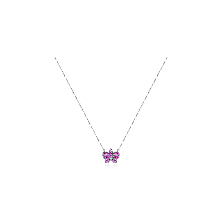 【YH GARDEN】Soft Whisper Pink Sapphire Diamond Necklace 18K Gold