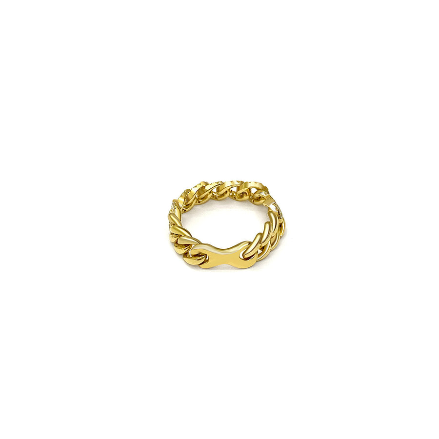 ·【BELOVED COUPLE】Stay Gold Chain Ring 14K Gold
