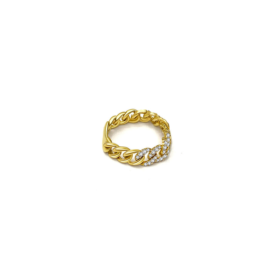 ·【BELOVED COUPLE】Stay Gold Chain Ring 14K Gold