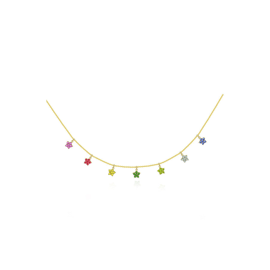 ·【Rainbow 52】Starry Colour Sapphire Necklace 18K Gold
