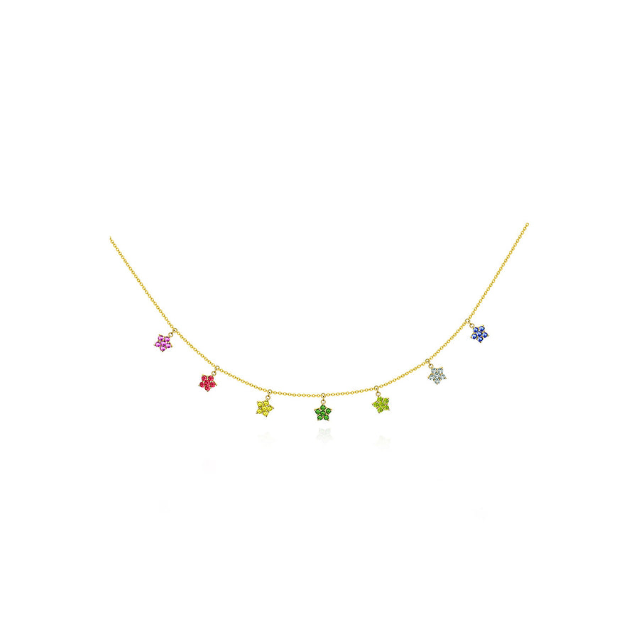 【Rainbow 52】Starry Colour Sapphire Necklace