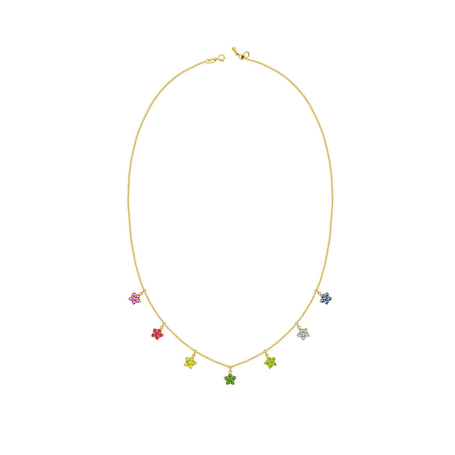 ·【Rainbow 52】Starry Colour Sapphire Necklace 18K Gold