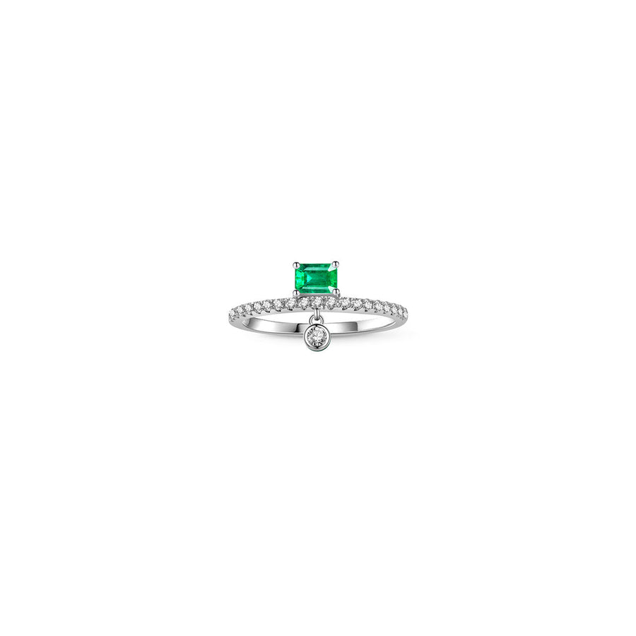 ·【BEEN THERE】Iceland Northern Lights Emerald Diamond Ring 18K Gold