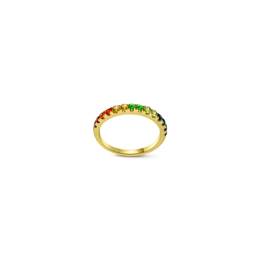 【Rainbow 52】Color Your Days Up! Sapphire Gemstone Ring 18K Gold