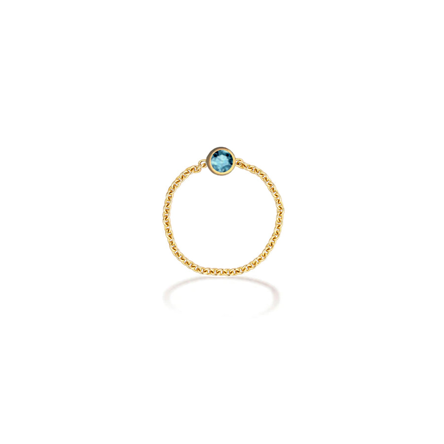 【TO ME, FROM ME.】Topaz Chain Ring 18K Gold Dec. Birthstone