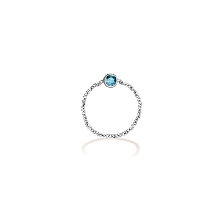 【TO ME, FROM ME.】Topaz Chain Ring 18K Gold Dec. Birthstone