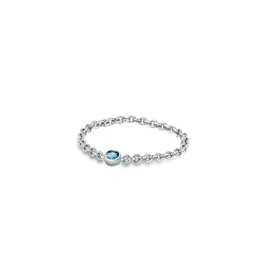 【TO ME, FROM ME】Topaz Chain Ring 18K Gold Dec. Birthstone