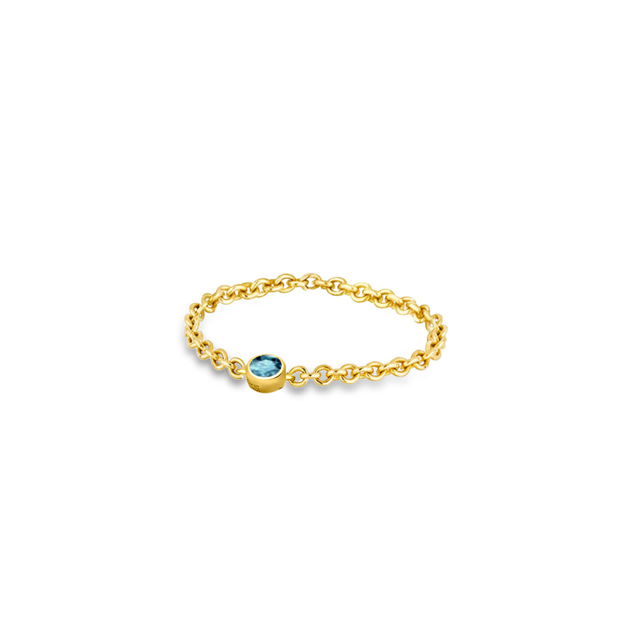 【TO ME, FROM ME.】Topaz Chain Ring 18K Gold Dec. Birthstone