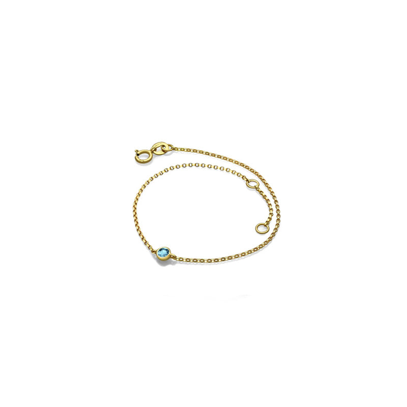 【TO ME, FROM ME.】Aquamarine Bracelet 18K Gold March Birthstone