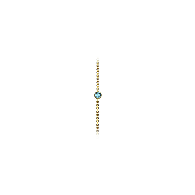 【TO ME, FROM ME.】Aquamarine Bracelet 18K Gold March Birthstone