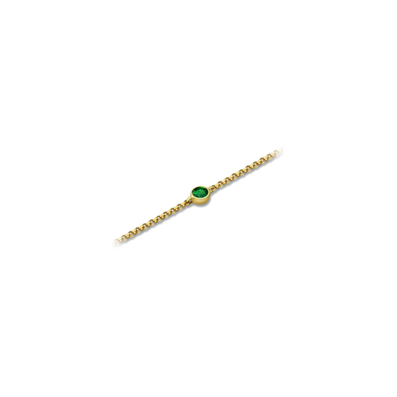 【TO ME, FROM ME.】Emerald Bracelet 18K Gold May Birthstone