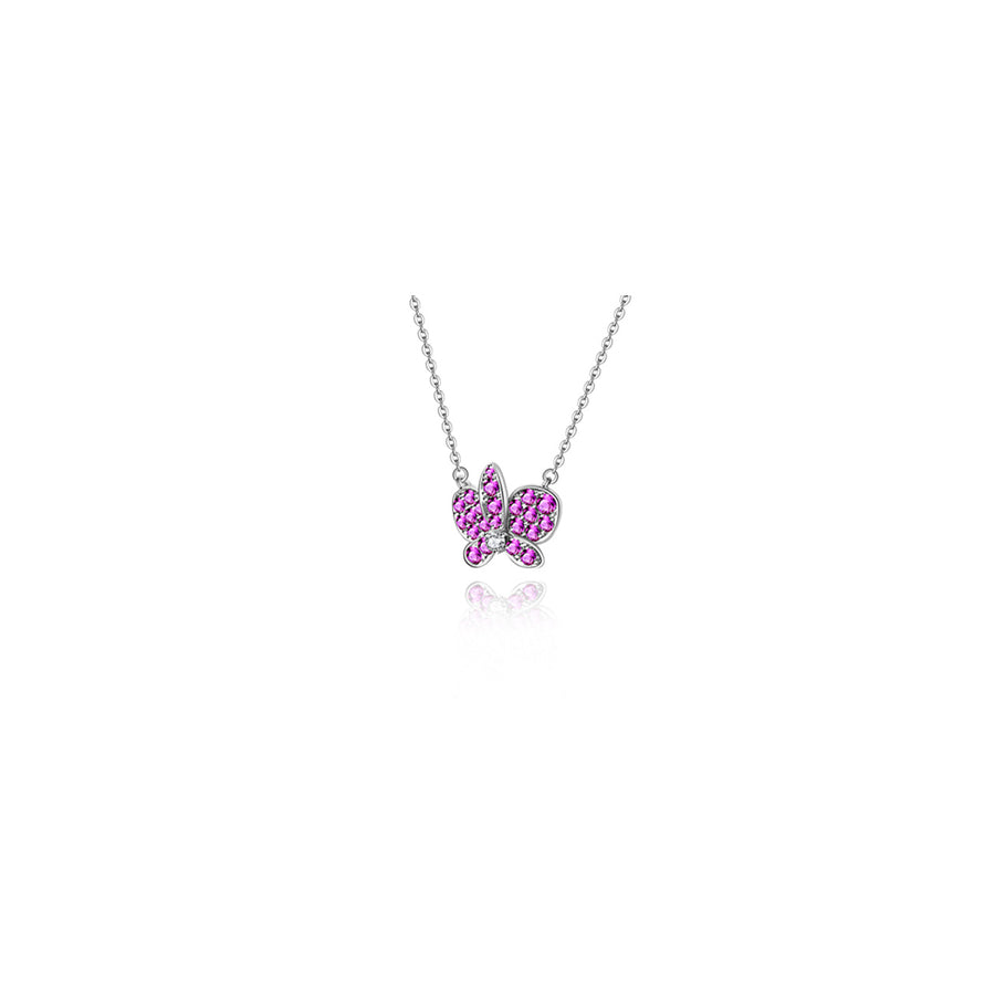 【YH GARDEN】Soft Whisper Pink Sapphire Diamond Necklace 18K Gold