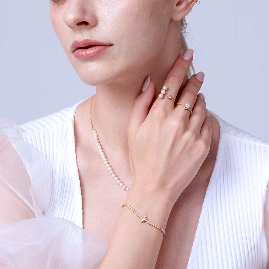 【BUBBLE TEA】Bourbon Balls Pearl Ring 18K Gold