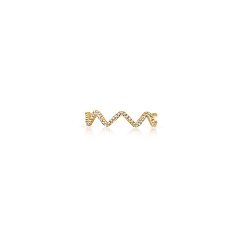 ·【NEW YORK SKYLINE】Diamond Wave Ring 18K Gold Rose&Yellow