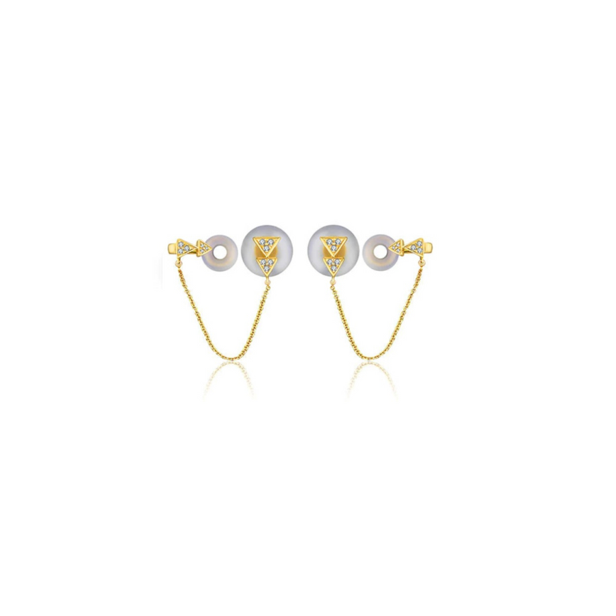 【EARCUFF】Pretty Little Thing Dropping Diamond Ear Cuff 18K Gold