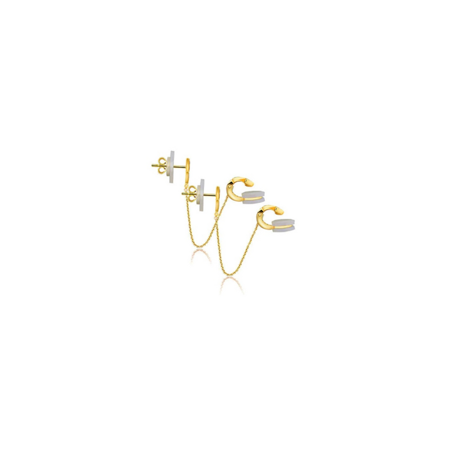 【EARCUFF】Pretty Little Thing Dropping Diamond Ear Cuff 18K Gold
