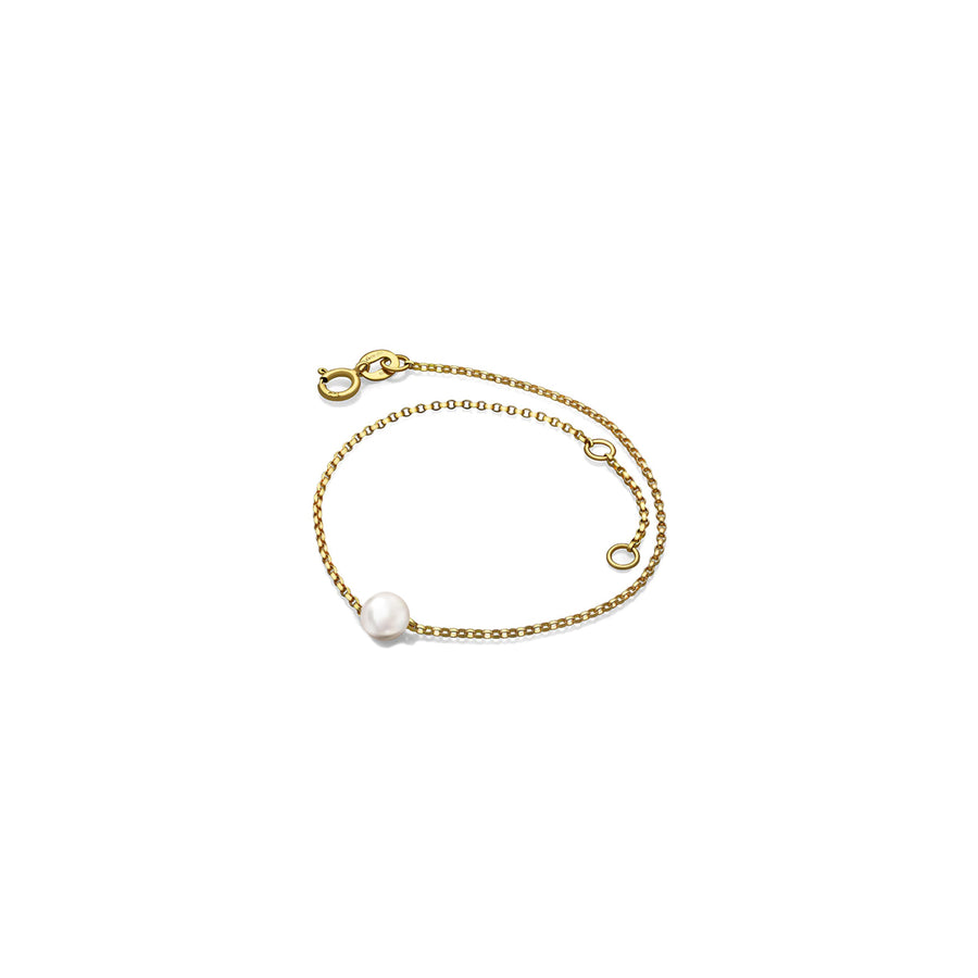 【TO ME, FROM ME】Pearl Bracelet 18K Gold June Birthstone