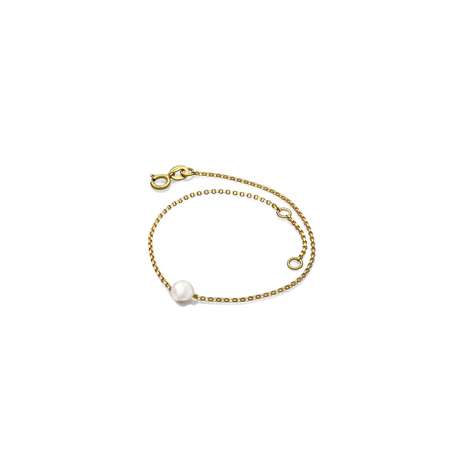 【TO ME, FROM ME.】Pearl Bracelet 18K Gold June Birthstone