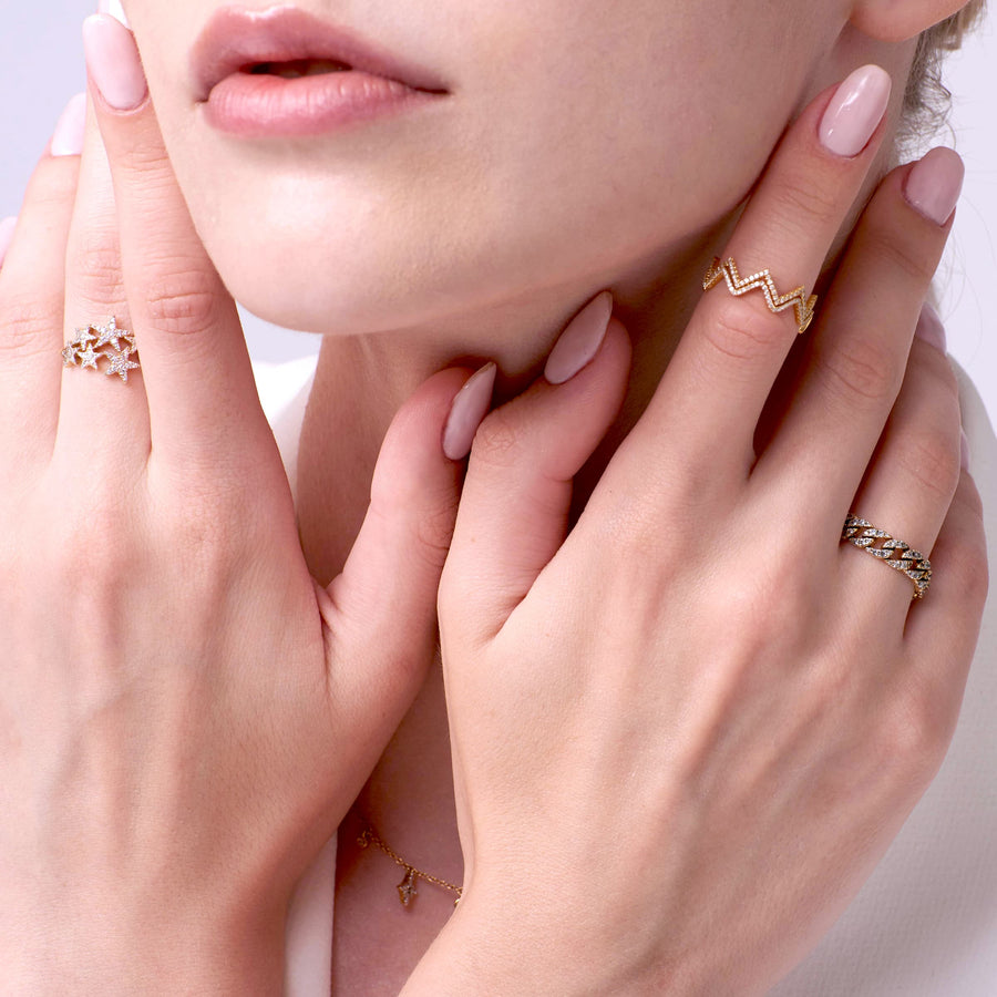 【BELOVED COUPLE】Stay Gold Chain Ring 18K Gold