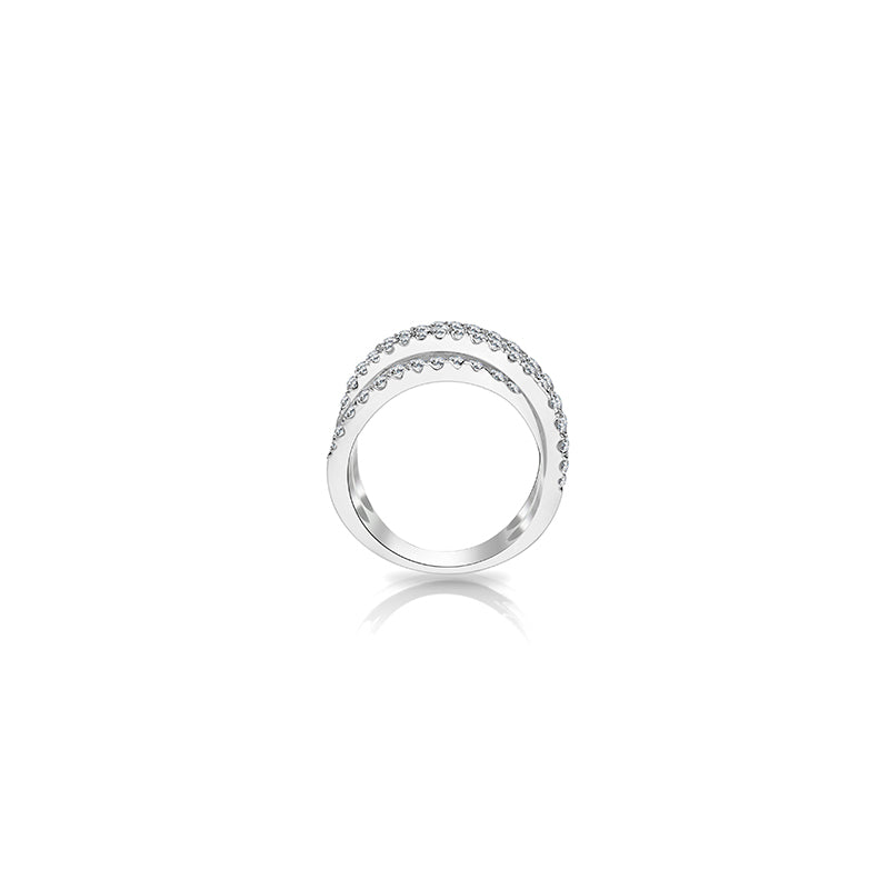 【BELOVED COUPLE】CrossLove White Diamond Ring 18K Gold