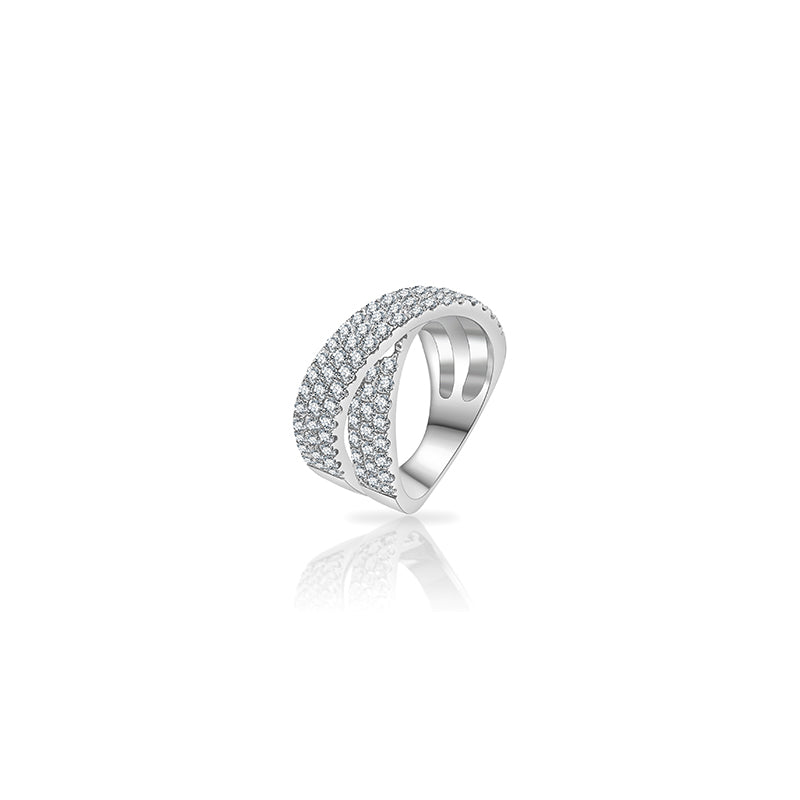 ・【BELOVED COUPLE】CrossLove White Diamond Ring 18K Gold