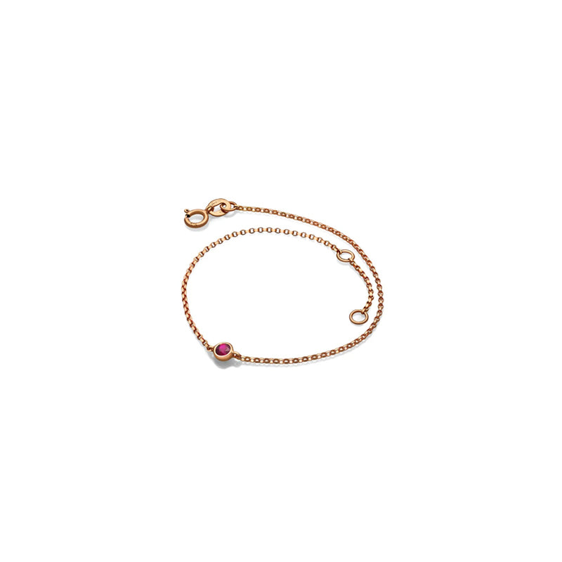 【TO ME, FROM ME.】Ruby Bracelet 18K Gold July Birthstone