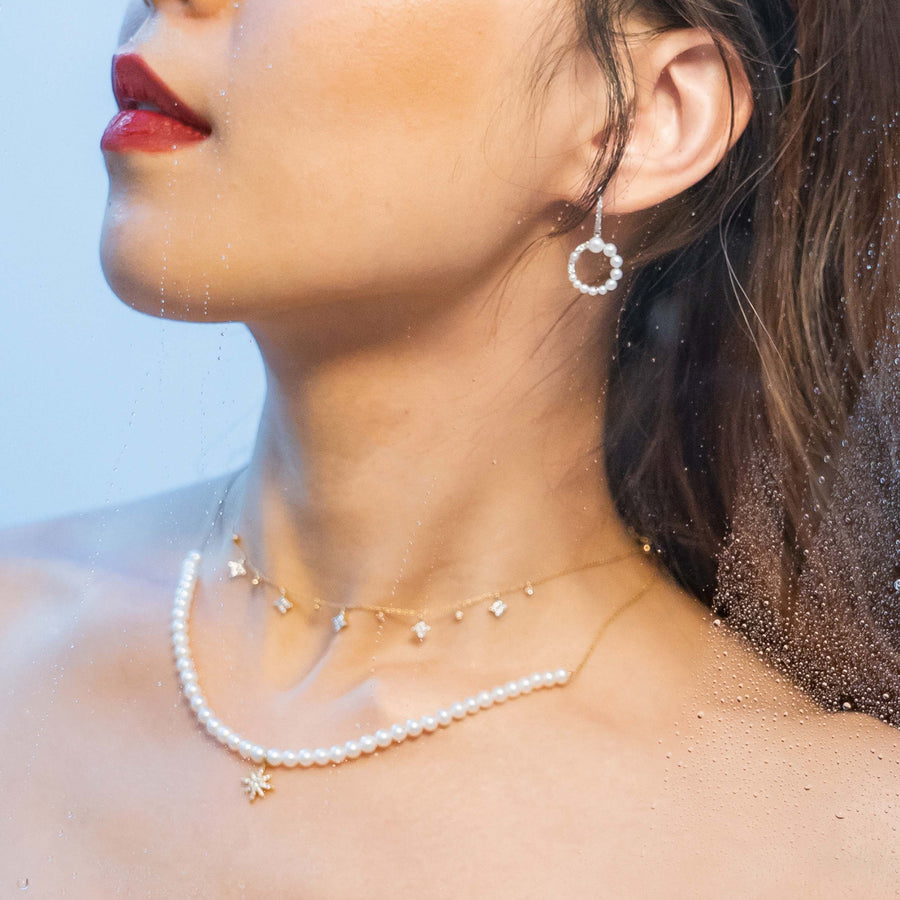 ·【BUBBLE TEA】Bourbon Pearl Necklace 18K Gold