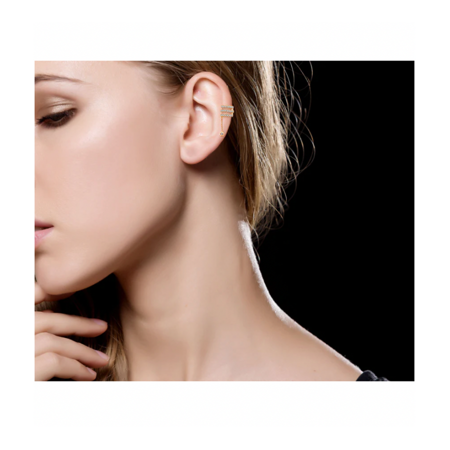 【EARCUFF】New York Skyline Diamond Ear Cuff 18K Gold